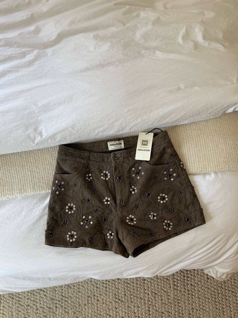 Zadig & Voltaire Leather Suede Mini Short